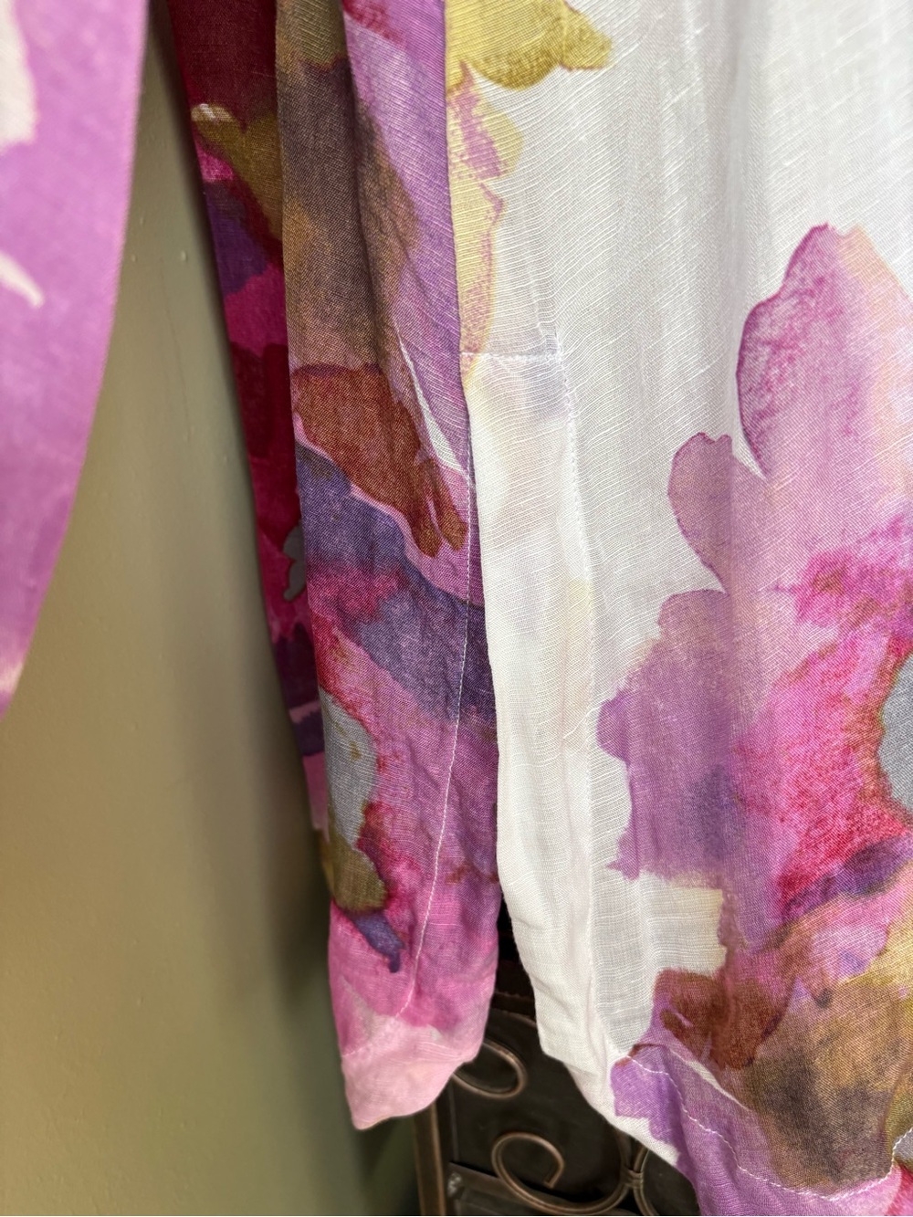 Habitat Pink Purple Floral Button-Down Shirt linen sz s - Picture 4 of 11